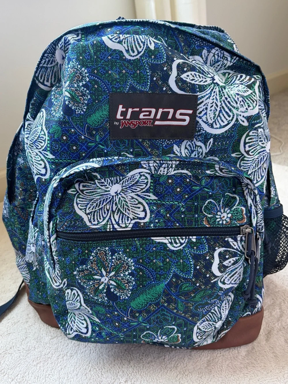 Trans by Jansport Blue & Green Floral Backpack